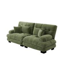 Cloud Sofa Green 2 Seat With Velvet And Cushions - Green 2 Seat - View 5