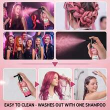 SUMIFANG Semprotan Pewarna Rambut Sekali Pakai Warna Pink 100ml, Pewarna Rambut DIY di Rumah, Formula Sederhana Mudah Dibilas, Tidak Menyumbat Helai dan Kutikula Rambut, Tidak Perlu Pemutihan, Cocok untuk Pewarnaan Rambut Gaya Jangka Pendek, Ciptakan Warna Rambut Modis yang Menarik Perhatian - Berwarna merah muda - View 6