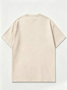 2026 Summer Women Round Neck Tee, Watercolor Papaya Mango Print, Soft Breathable Casual Top Daily Vacation, Free Shipping Ship In 24H. - 杏色 - 查看 3