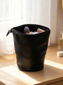1pc Expandable Makeup Brush Storage Bag, Large Capacity, Travel Portable, Upright, Dust-Proof, Easy To Clean Makeup Bag (Makeup Brushes Not Included) - Multicolor - View 9
