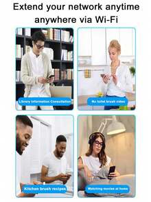 1200Mbps WiFi 4 Signal Booster And Mesh Extender - Dual Band 2.4GHz/5GHz, 4 Antenna High-Speed Wi-Fi System, One-Click Easy Setup, Whole Home Coverage, Compatible With Smart TV, Game Console, Smartphone, Tablet And Smart Home Devices. (Wi-Fi Extender, Network Booster, Network Extender) - US A Type Plug(110-127V) - View 10