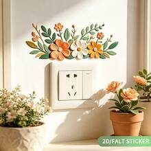 1pc 3D Flower Light Switch Cover Sticker Removable Self-Adhesive 2D Acrylic Wall Decal For Bedroom Living Room Bathroom Wall Decor Spring Floral Decoration - 1PC - View 5
