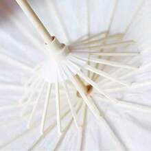 1pc Wedding White Blank Oil Paper Umbrella Wholesale DIY White Handmade Painting Umbrella - White - View 3