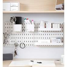 Wall-Mounted Pegboard Hooks, Office Storage, Pegboard Combination Kit, Modular Hanging Pegboard And Accessories, Vertical Display Pegboard Panel, Home Storage Pegboard Wall Organizer, Wall Storage Kit, Plastic Pegboard, For Home, Office, Bathroom, Garage, Game Room - Multicolor - View 7