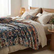 Bohemian Style Blanket, Vintage Soft Flannel Fleece, Suitable For Sofa, Bed, Leisure And Relaxation, Ideal Gift For Family, Adults, Wife - Multicolor - View 3