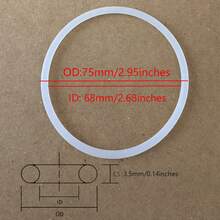 3PCS Silicone O-Ring Anti-Slip Anti-Leak Sealing Ring Thickened Pipe Sealing Accessories - 75 X 68 X 3.5 mm - View 6