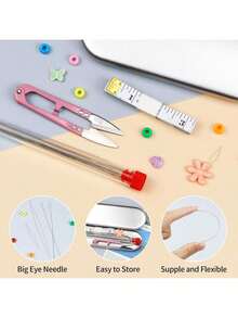 24pcs Beading Needles, 6 Sizes, Large Eye Beading Needles, Foldable Beading Needle Set, Suitable For Jewelry Making - Beading Tools - View 3