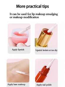 50 Peças Pincéis de Lábios Rosa/Dourado, Pincéis Aplicadores de Lábios, Pincéis Aplicadores de Brilho Labial, Hastes de Maquiagem, Mini Pincéis de Limpeza, Podem Ser Usados para Aplicar Batom/Brilho Labial/Esmalte de Unhas/Corretivo/Maquiagem de Olhos, Também como Lenços de Limpeza, Presente Perfeito para Natal, Feriados, Ano Novo, Festas, Presentes para Mulheres - Multicolorido - Visão 5
