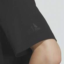 Adidas (ADIDAS) Small Linear Logo Tee Pure Cotton Sports Casual Short Sleeve Crew Neck T-Shirt JI9076 - Black - View 9