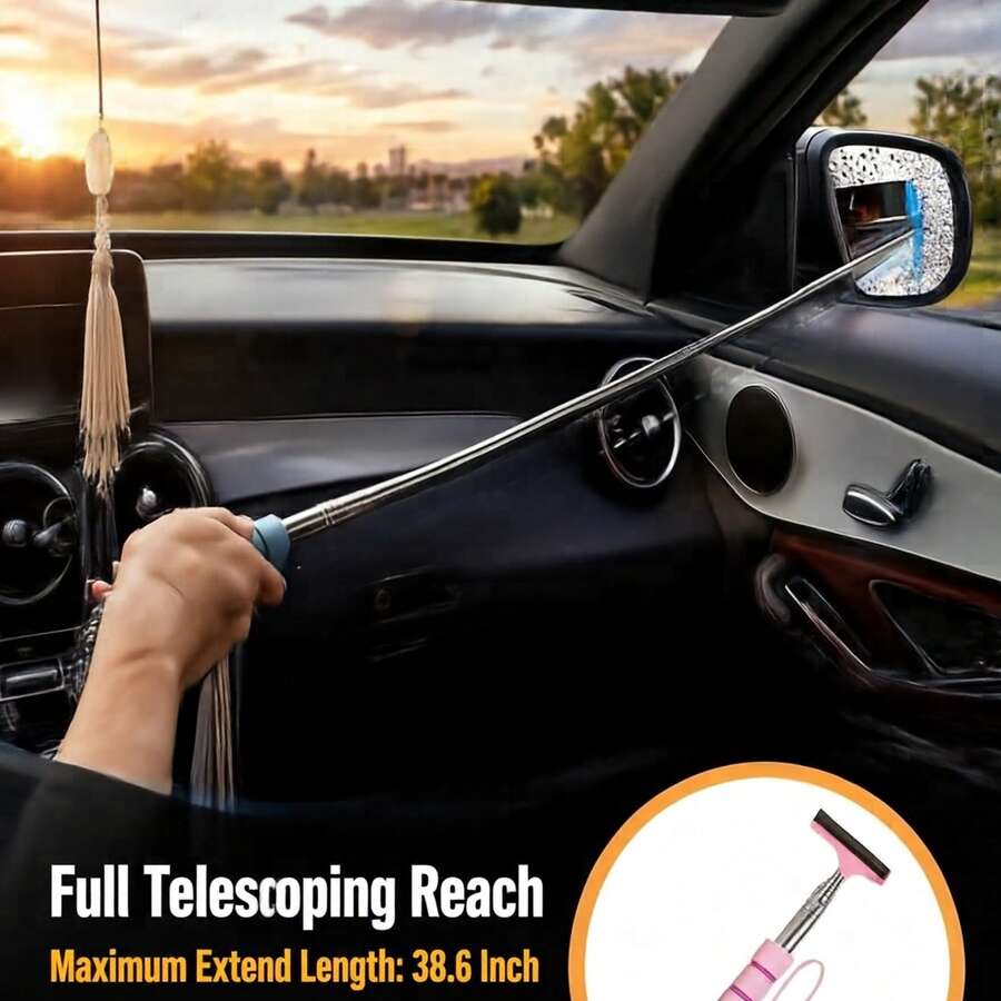 1pc Multi-Color Multi-Function Mirror Glass Cleaning Scraper, Dual Anti-Fog & Water Squeegee Function, Reusable, Suitable For Bathroom, Window, Car, Home Cleaning