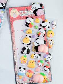 Stiker Panda Busa 3D Kelinci Lucu, Stiker Perekat, Cocok untuk Scrapbooking, Kerajinan DIY & Dekorasi, Stiker Dekoratif Kartun - MultiWarna - View 8