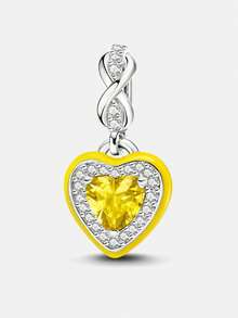 1 pieza Colgante de corazón infinito con cuentas elegante y exquisito, adecuado para hacer pulseras de mujer, accesorios de collar DIY y uso diario como accesorios, también adecuado para que las niñas lo usen. - Plateado - Ver 17