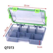 1pc Large Capacity Multi-Function Storage Box, Green & Orange Plastic Fishing Tackle Organizer For Hooks, Lures, Carp Fishing Accessories - 1pcs - View 8