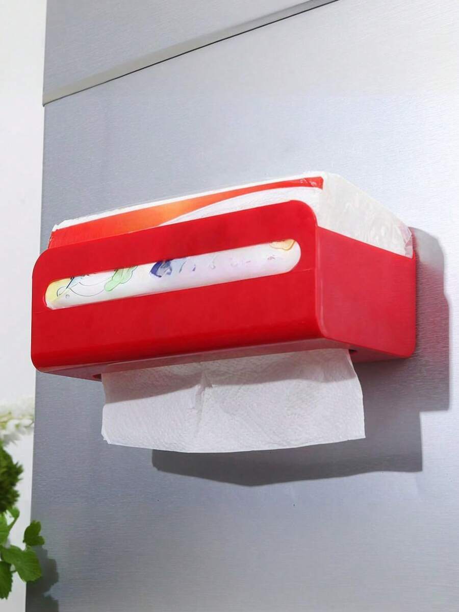 Hộp đựng khăn giấy gắn tường nam châm, hộp đựng khăn giấy kim loại nam châm, giá đựng khăn ướt, tiện lợi để lưu trữ găng tay dùng một lần và khăn giấy - Nhiều màu - Xem 1