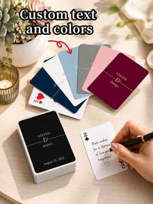 Libro de invitados de boda personalizado con cartas de juego dibujadas a mano, cartas de juego en blanco personalizadas para alternativa de libro de invitados de boda, firmas, recuerdos de boda, tarjetas de mensaje DIY, recuerdo de memoria - Multicolor - Ver 1