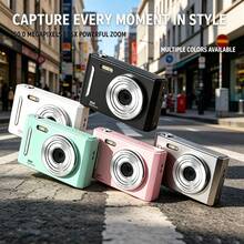 復古數位相機 50MP 插值 1080P HD 錄影相機 8倍數位變焦 2.4吋 LCD 螢幕 MP3 播放器與內建遊戲 便攜口袋 CCD 相機 附補光燈 適合學生 5色可選（黑色/白色/粉色/銀色/綠色） - 查看 10