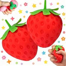 2pcs Strawberry Cheese Butter Squishy Toy Set, Squeeze Toy, Realistic Food Shape, Suitable For School Rewards, Multi-Piece Children's Party Favor Gift Set, Birthday Gift, Christmas, Halloween Gift, Random Color Random Style - Multicolor - View 10