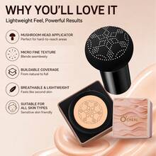 Mushroom Head Cushion CC Cream, Even Skin Tone, Oil Control & Moisturizing, Dewy Finish, Waterproof & Sweat-Resistant, 24-Hour Long Lasting, Full Coverage, Buildable, Create Lightweight Natural Base Makeup - Multicolor - View 4