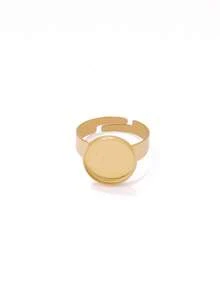 5pcs Stainless Steel Round Open Rings Findings Resin Stone Blank Cabochon Cameo Ring Base For DIY Jewelry Making Accessories - DIY Ring - View 7