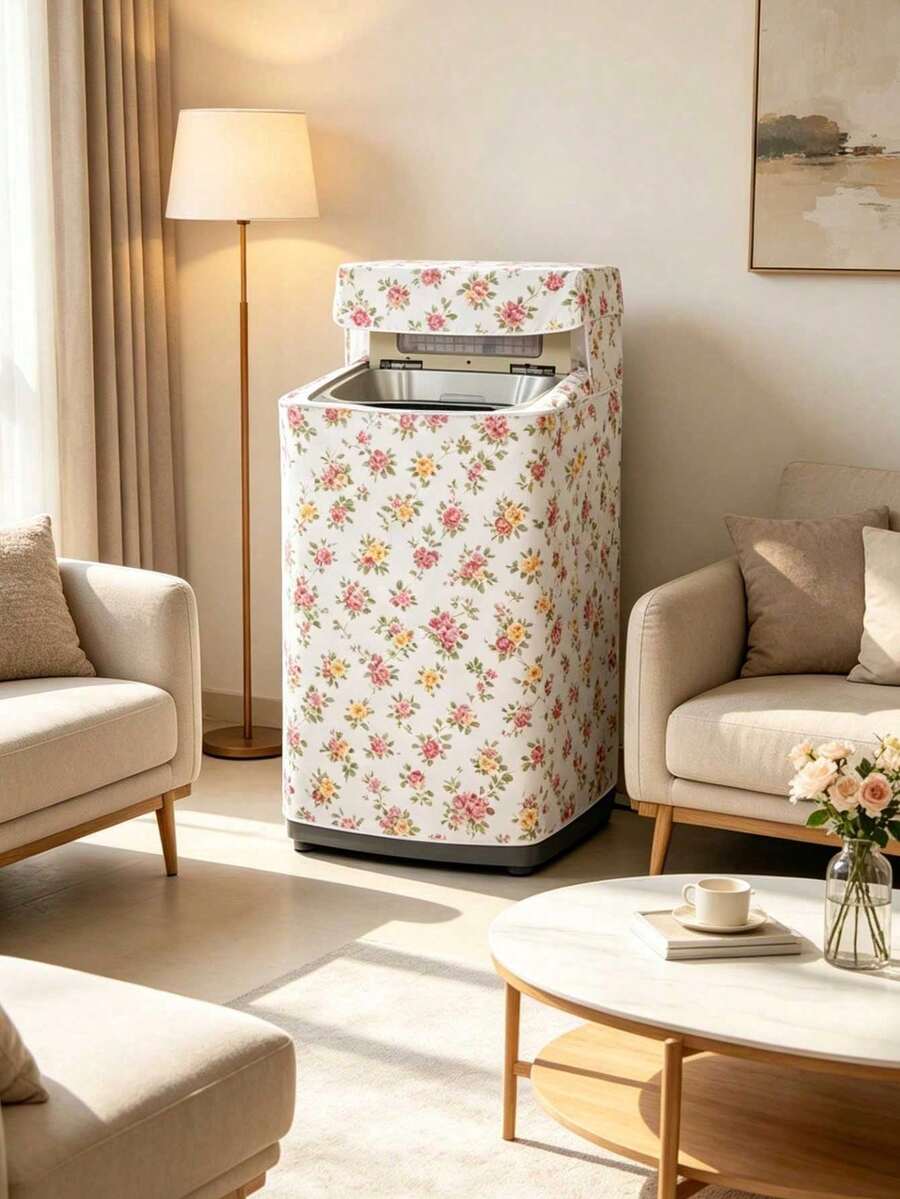 Thickened Printed Sun Protection Washing Machine Cover, Household Washing Machine Drum Cover Towel, Suitable For Washing Machine Dust Protection, Protective Cloth, Dryer Cover, Reusable Laundry Ball, Best Choice For Gifts To Friends And Family, Mother's Day Gift, Valentine's Day Gift - Multicolor - View 1