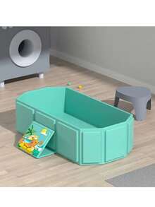 1 pieza Bañera plegable para bebé con patrón de dibujos animados, bañera todo en uno para sentarse y acostarse, bañera extra grande y extra larga - Multicolor - Ver 10