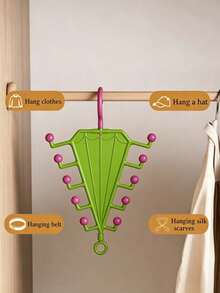 1/2pcs Multi-Function Hanger With V-Shaped Double-Sided Rotating Design - Perfect For Bedroom Closet Organization - Multi-Layer Hooks For Clothes, Hats, Scarves - Space-Saving Wardrobe Storage Solution With Durable Metal Frame - Multicolor - View 4