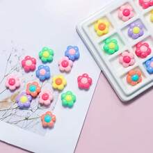 50PCS/20PCS Acrylic Dual-Color Flower Shaped Beads, Suitable For Handmade DIY Beaded Jewelry Crafts - Colorful Flower Beads - View 4