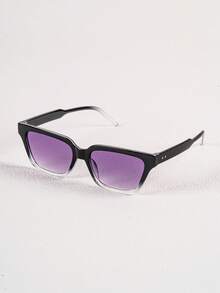 1 Pair New Square Small Frame Rivet Fashion Glasses, Fashion Korean Style Women Influencer INS Versatile Fashion Glasses - 彩色 - 查看 2
