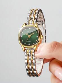 Women's Gift Watch Square Minimalist Rhinestone Dial Exquisite Fashion Quartz Watch, Gift For Girlfriend (1pc/Set) Watch Box Not Included - Multicolor - View 3