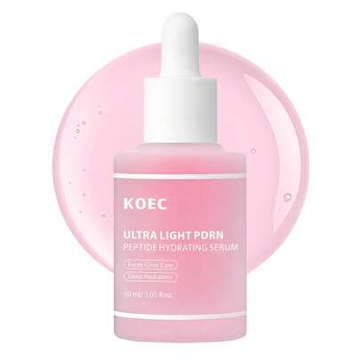 KOEC 超輕盈 PDRN 胜肽保濕精華液，含玻尿酸與菸鹼醯胺，針對不均膚色與補水的調色安瓶 | 快速吸收光澤護理，提升肌膚透亮感