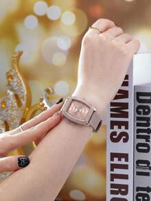 1 pièce Montre-bracelet à quartz simple, abordable, décontractée et polyvalente pour femmes, convenant aux sorties décontractées - Camel - Voir 6