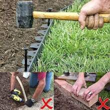 Easy-To-Install PE Plastic Garden Edging Kit With Strong Anchors - Lawn Border For Landscape And Lawn Separation - A - View 7