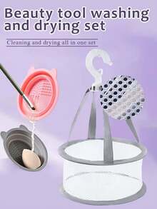 2/1pc Set Foldable Silicone Makeup Brush Cleaning Bowl - Portable Silicone Cleaning Tool, Multi-Texture Makeup Brush Cleaner, Reusable Beauty Tool Cleaning Bowl, Suitable For Makeup Brushes, Powder Puffs And Sponges. - Multicolor - View 7