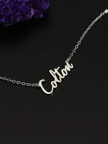 1PC Personalized Multi-Style Name Necklace, Stainless Steel Customized Name Necklace, Customized Name Necklace, Customizable Item, Couple Necklace, Women's Necklace, Women's Jewelry, Suitable For Women's Casual Decoration Personalized Fashion Jewelry, Thanksgiving, Christmas, Halloween Gift - Multicolor 3 - View 7