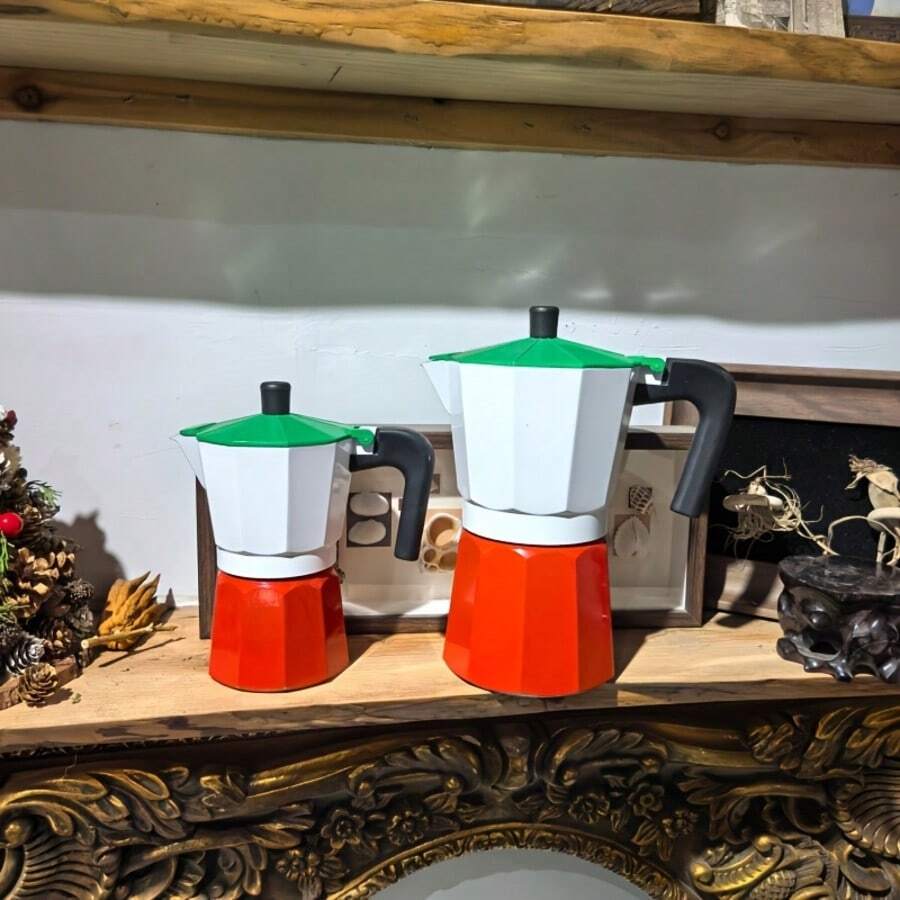 Moka Pot Stovetop Espresso Maker – Classic Caffettiera Italian Macchinetta Coffee Percolator For Gas, Electric Stove - Multicolor - View 1