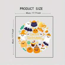 1pc 17.72"X17.72" Halloween Window And Door Sticker, PVC Material, Static Adhesion, Includes Christmas Pumpkin, Ghost, Bat, Spider Web Combination Patterns, Suitable For Halloween Party Decoration - Halloween - View 9