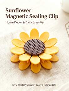 Sunflower Magnetic Chip Clips 10pcs Petal Clips, Flower-Shaped Fridge Clips, Suitable For Chips And Food Bags, Help Keep Snacks Fresh, Kitchen Use - Multicolor - View 6
