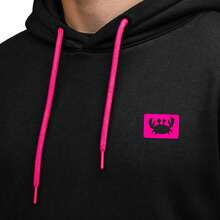 Men's Relaxed Fit Crab Print Hoodie Sweatshirt - 黑色和粉紅色 - 查看 4