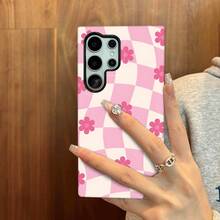 Envío en 24h desde DEFunda de teléfono: 1 pieza Funda de película dos en uno con patrón de cuadros florales rosas, elegante y moderna - Funda de doble capa duradera para Samsung Galaxy S25/S25Plus/S25Ultra/S24/S24Plus/S24Ultra/S24FE/S23/S23+/S23Ultra/S22/S22+/S22Ultra/S21/S21+/S21Ultra/S20FE/A15/A16, Regalos - 1 pieza de imagen a color - Ver 5
