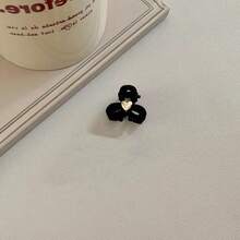 20pcs/10pcs/5pcs/2pcs/1pc Black Flocked Bows, 2cm Flocked Material Suitable For Autumn/Winter With High-End Elegant Feel - Black - View 6
