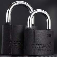 1pc Heavy Duty Metal Padlock With 3 Keys - Indoor/Outdoor Universal Weatherproof Security Lock | Rust-Proof Copper Core - Dust Cover Steel Chain - Suitable For Main Gate/Shed/Storage Unit/Iron Cage And Other Single Lock Set - Black - View 3
