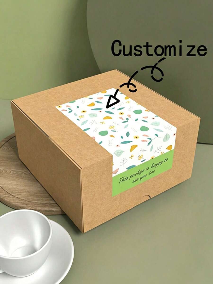 Autocollants de scellage de boîte d'emballage personnalisables, autocollants de cadeau personnalisés pour les articles essentiels des petites entreprises et les fournitures d'emballage à domicile, convenant à de multiples occasions - Personnaliser - Voir 1