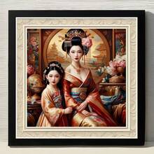 1PC DIY 5D Diamond Painting Kit Kimono Beauty Pattern - Round Full Diamond Art Mosaic Craft, Home Wall Decor, Frameless - No Frame - View 2