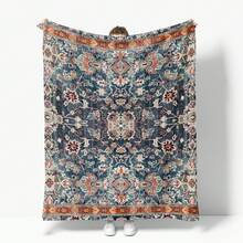 Bohemian Style Blanket, Vintage Soft Flannel Fleece, Suitable For Sofa, Bed, Leisure And Relaxation, Ideal Gift For Family, Adults, Wife - Multicolor - View 4