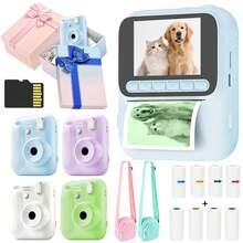 Cámara digital de impresión instantánea para niños, grabación de video HD 1080P, fácil de usar, amigable para niños, zoom digital 8X, cámara educativa ideal, juguete regalo, apto para niños y niñas de 3+ años, regalo perfecto para Navidad, Acción de Gracias, cumpleaños y celebraciones festivas - Morado - Ver 2