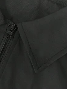 Men's Outdoor Sports Turn Collar Jacket, Solid Color Versatile Casual Outerwear, Durable Business Wear - Black - View 5