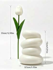 3pcs/6pcs Mini White Tulip Artificial Flowers, Wedding Home Decor, Realistic Fake Tulips Gifts Birthday Graduation - White - View 2