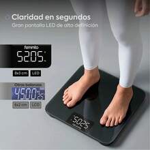 Bascula Digital Personal Femmto Peso Corporal Con Bluetooth Moderna Minimalista 180 Kg Baño - negro - Ver 5