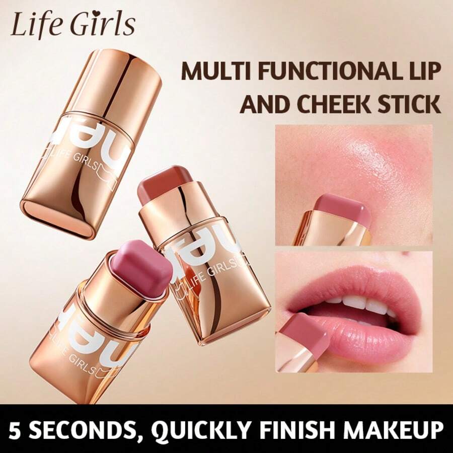 Life Girls Dual-Use Lip & Cheek Makeup Stick, Ultra-Pigmented Waterproof Smudge-Proof Long-Lasting Cream Blush & Lip Color - Multiple Specifications - View 1