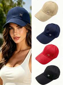 1 Buah Topi Baseball Unisex dengan Pinggiran Lebar dan Logo M, Warna Polos, Topi Pelindung Matahari yang Bernapas, Ringan, Cocok untuk Hadiah Perjalanan Luar Ruangan - MultiWarna - View 9